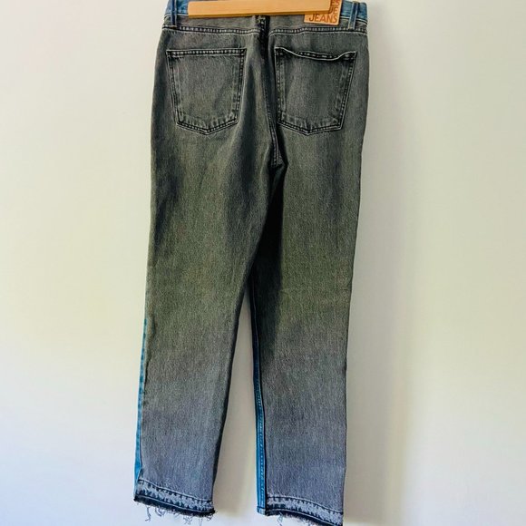 B Sides Arts Mid High Straight Two Tone Jeans - Picture 10 of 11